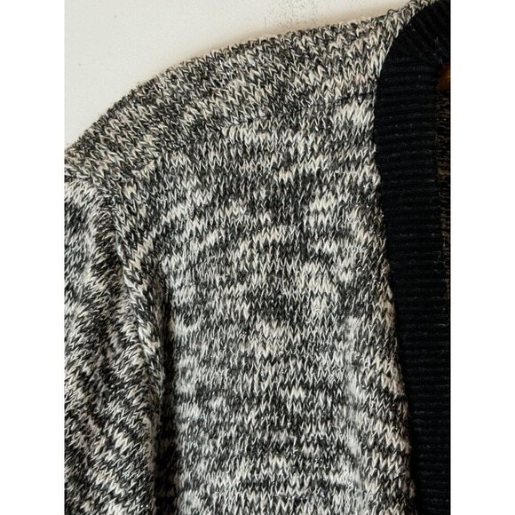 Abercrombie & Fitch Sweater Women Medium Black Knit Metallic Wrap Front Pullover - Picture 7 of 10